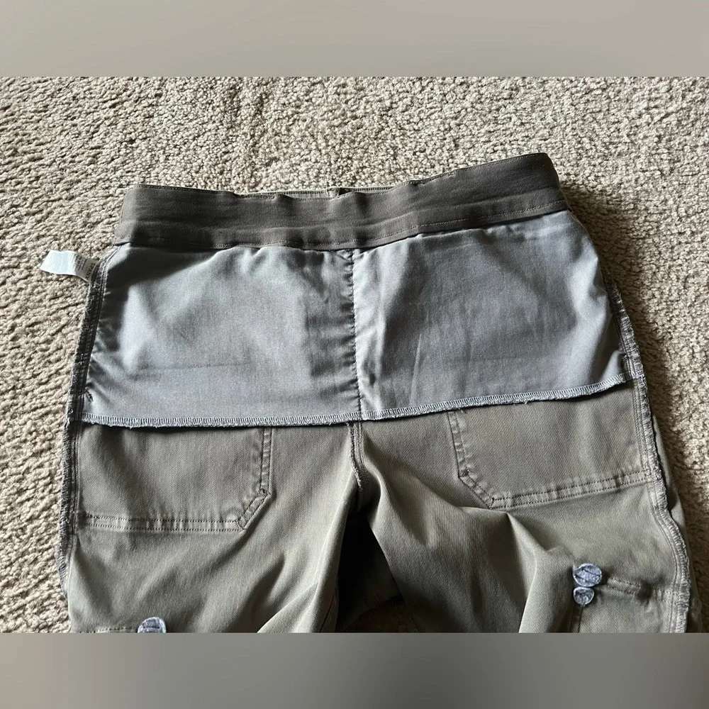 Spanx Stretch Twill Ankle Cargo Pull On Slimming Pants Sz XL in Army Green - Picture 12 of 16